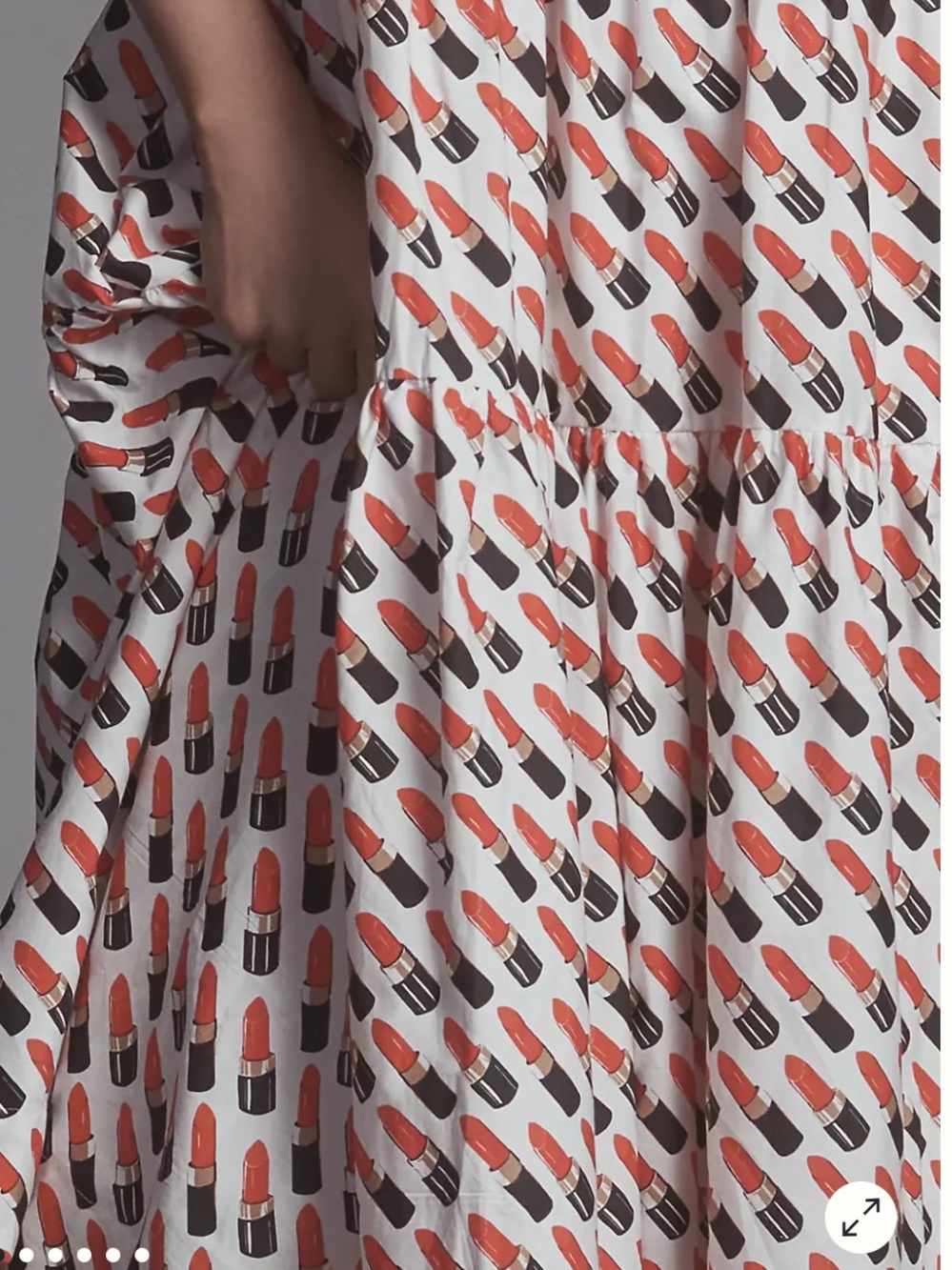 Anthropologie Helena Square-Neck Smocked Tiered Midi Dress - Picture 4 of 7